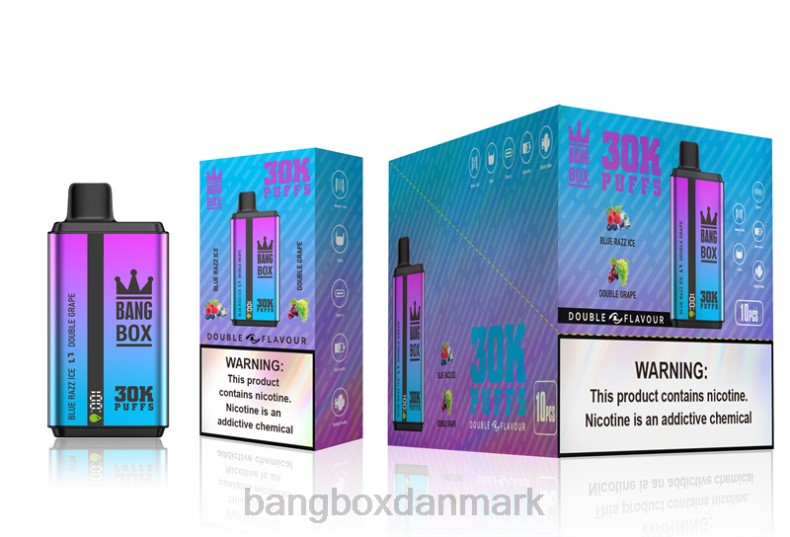 Bang Box Danmark - Bang Box 30000 pust dobbelt smag blue razz ice & dobbelt drue HHLX72