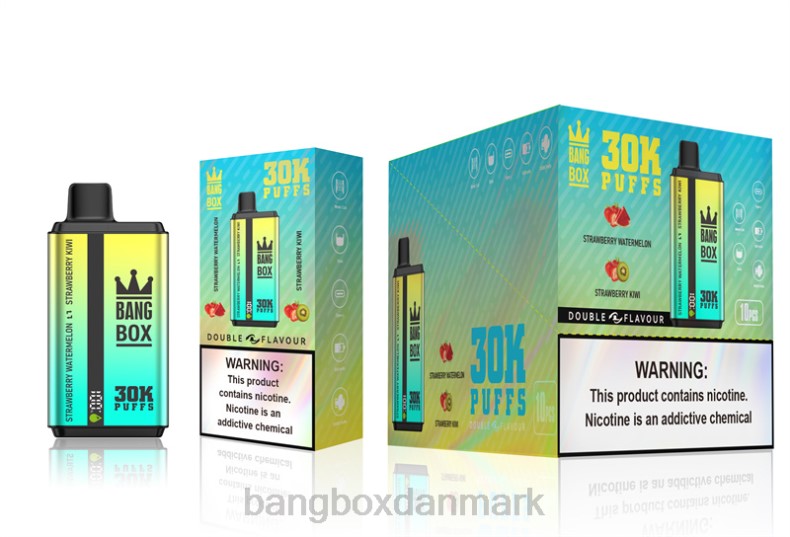 Bang Box Danmark - Bang Box 30000 pust dobbelt smag jordbær vandmelon og jordbær kiwi HHLX64