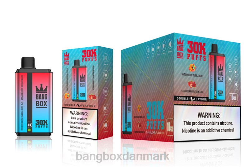 Bang Box Danmark - Bang Box 30000 pust dobbelt smag vandmelon tyggegummi & jordbær vandmelon HHLX68