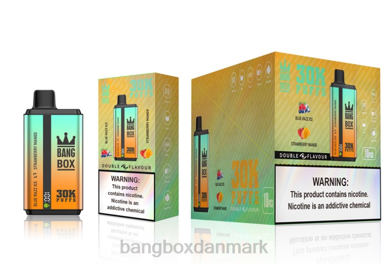 Bang Box Vape - Bang Box 30000 pust dobbelt smag blue razz ice & jordbær mango HHLX73