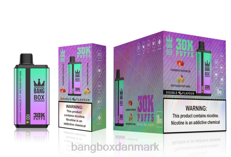 Vape Bang Box - Bang Box 30000 pust dobbelt smag jordbær vandmelon & kiwi passionsfrugt guava HHLX70