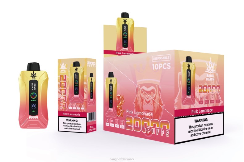 Bang Box Danmark - Bang Beach 20000 pust smart screen vape lyserød limonade HHLX4